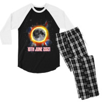 Total Partial Eclipse Shirt June 10 Uk British Lun Men's 3/4 Sleeve Pajama Set | Artistshot