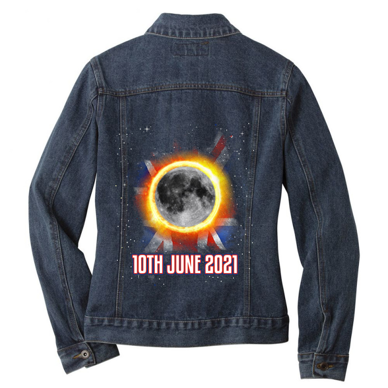 Total Partial Eclipse Shirt June 10 Uk British Lun Ladies Denim Jacket by MenachemArteaga | Artistshot