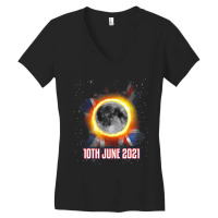 Total Partial Eclipse Shirt June 10 Uk British Lun Women's V-neck T-shirt | Artistshot