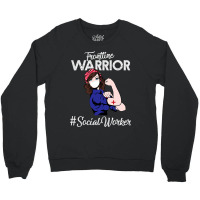 Vintage Frontline Warrior Social Worker Xmas For W Crewneck Sweatshirt | Artistshot