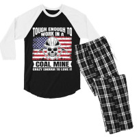 Usa Flag Coalminer Coal Miner Coal Mining 2 Men's 3/4 Sleeve Pajama Set | Artistshot