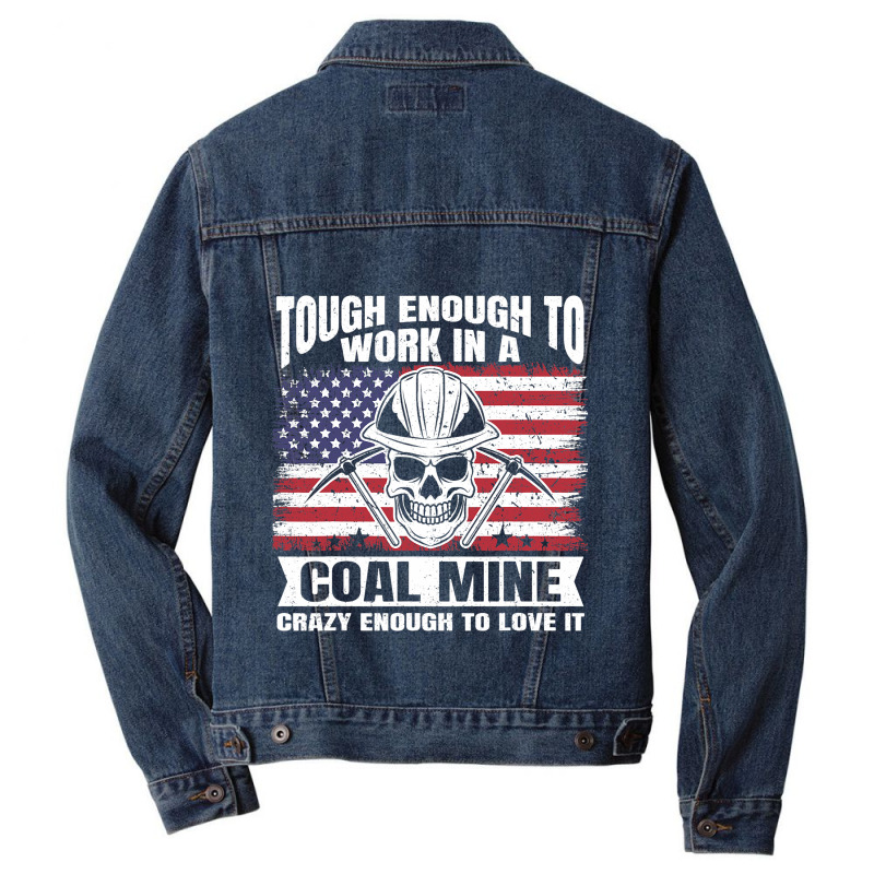 Usa Flag Coalminer Coal Miner Coal Mining 2 Men Denim Jacket by CalliopEasley | Artistshot