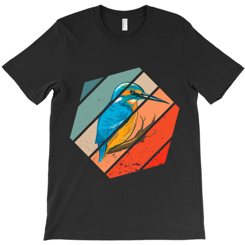 Vintage Retro Hexagon Birding Bird Watching Kingfi T-shirt | Artistshot