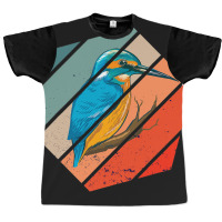 Vintage Retro Hexagon Birding Bird Watching Kingfi Graphic T-shirt | Artistshot