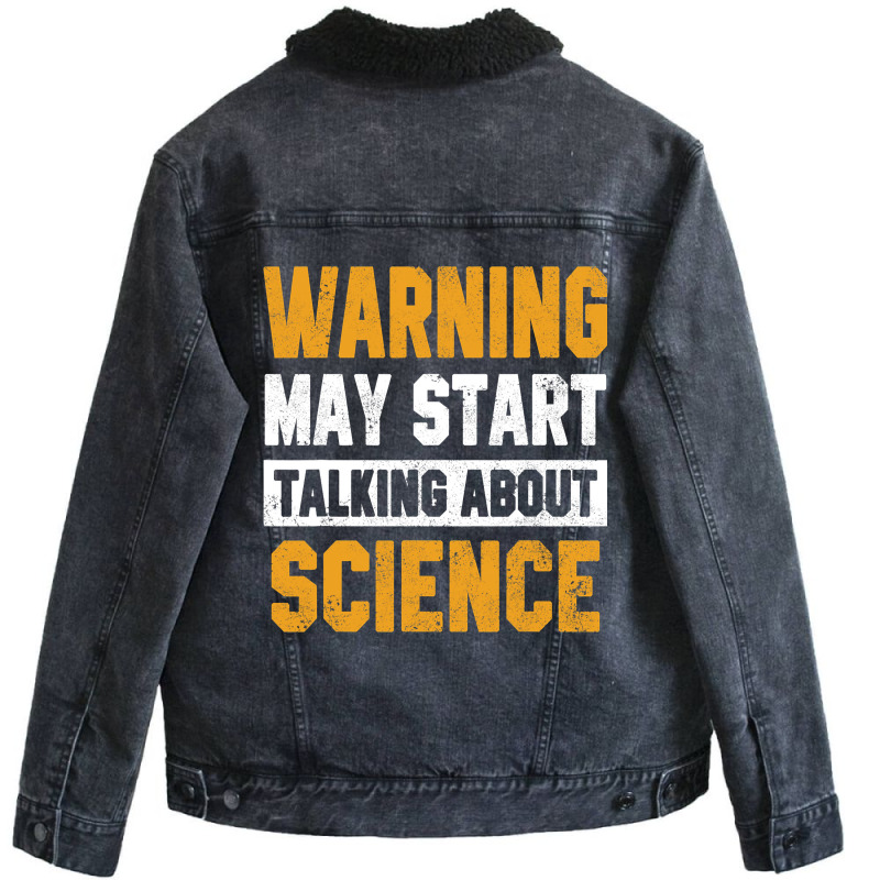 Warning May Start Talking About Science Astronomy  Unisex Sherpa-lined Denim Jacket | Artistshot