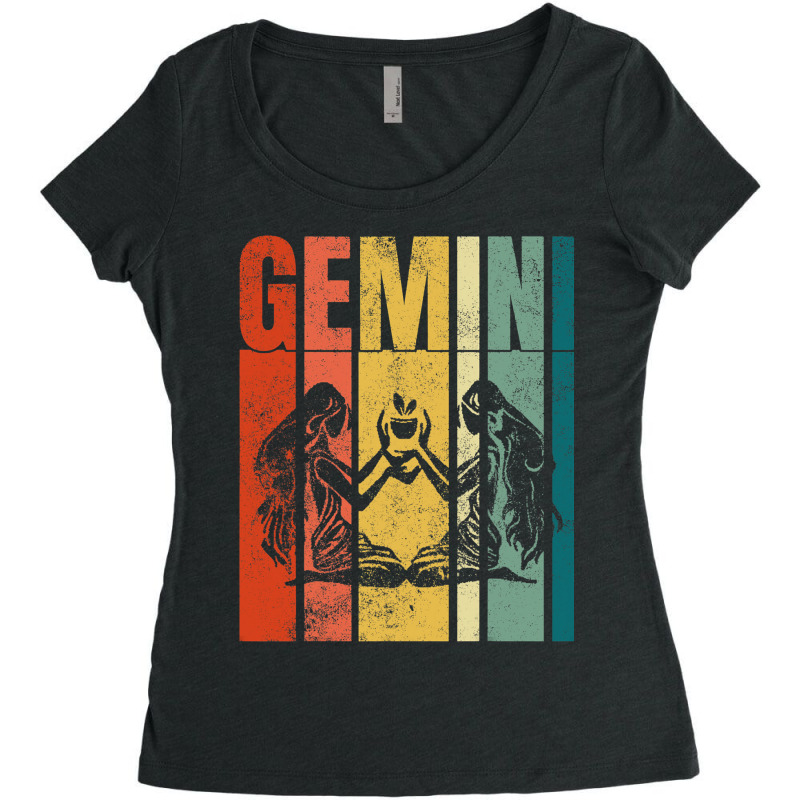 Vintage Gemini Man Astrology Lover Zodiac Gemini B Women's Triblend Scoop T-shirt by FriedBarcia | Artistshot