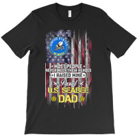 Usa Flag Proud Us Seabee Veteran Dad I Raised Mine T-shirt | Artistshot