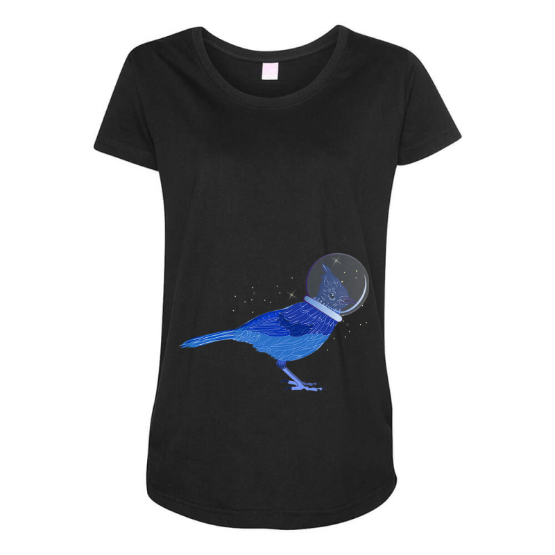 Stellar Jay Space Bird Funny Clever Bird Watcher T Maternity Scoop Neck T-shirt by RenaHetrick | Artistshot