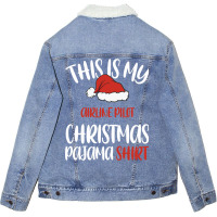 This Is My Airline Pilot Christmas Pajama Shirt Sa Unisex Sherpa-lined Denim Jacket | Artistshot