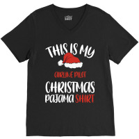 This Is My Airline Pilot Christmas Pajama Shirt Sa V-neck Tee | Artistshot