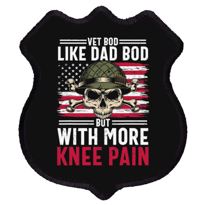 Vet Bod Like Dad Bod U.s. Flag Skull Veteran Shield Patch By ...