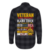 Veteran A Person Who Wrote A Blank Check Memorail  Flannel Shirt | Artistshot