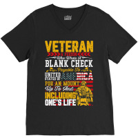 Veteran A Person Who Wrote A Blank Check Memorail  V-neck Tee | Artistshot