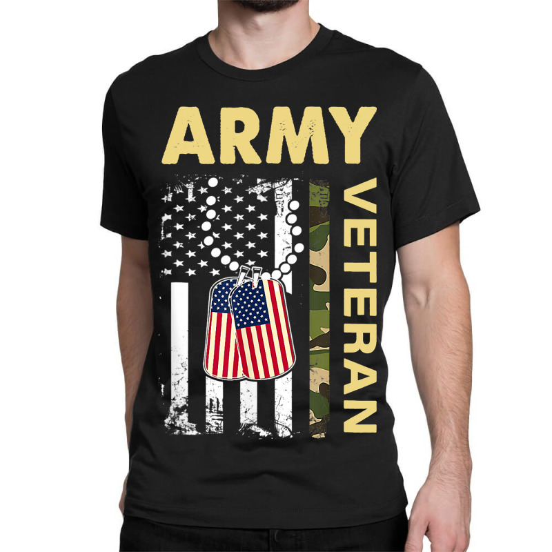 Vintage Army Shirt Veteran Day American Flag Women Classic T-shirt | Artistshot