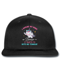 Unicorn I Speak My Mind Because It Hurts To Bite M Printed Hat | Artistshot