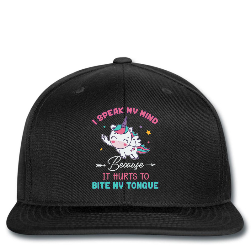 Unicorn I Speak My Mind Because It Hurts To Bite M Printed hat by LilahHutchinson | Artistshot