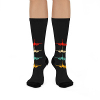 Vintage Aviation Airplane Flying Airline Funny Vin Crew Socks | Artistshot