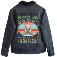 Stoner Girl Soul Of A Witch Mouth Of A Sailor Unisex Sherpa-lined Denim Jacket | Artistshot