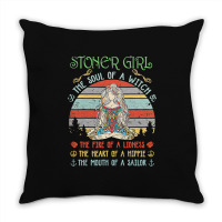 Stoner Girl Soul Of A Witch Mouth Of A Sailor Throw Pillow | Artistshot