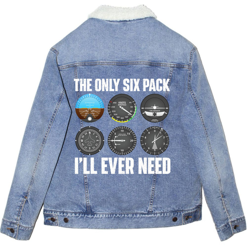 The Only Six Pack Ill Ever Need Airline Pilot Plan Unisex Sherpa-lined Denim Jacket | Artistshot