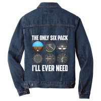 The Only Six Pack Ill Ever Need Airline Pilot Plan Men Denim Jacket | Artistshot