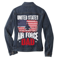 Us Air Force Veteran United Sates Air Force Dad Ladies Denim Jacket | Artistshot