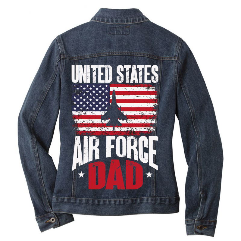 Us Air Force Veteran United Sates Air Force Dad Ladies Denim Jacket by JatziriTarpler | Artistshot