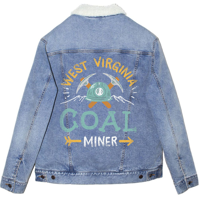 West Virginia Coal Miner Vintage Unisex Sherpa-Lined Denim Jacket by FriedaBarcia | Artistshot