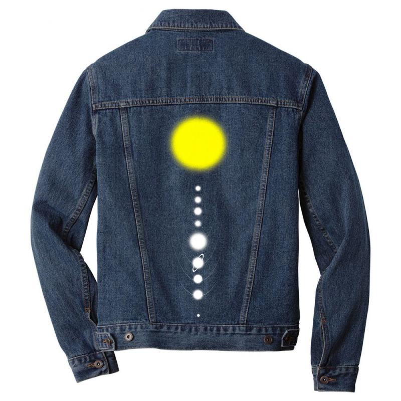 Solar System Minimalist Aesthetics Astronomy Milky Men Denim Jacket by CruzezShiver | Artistshot