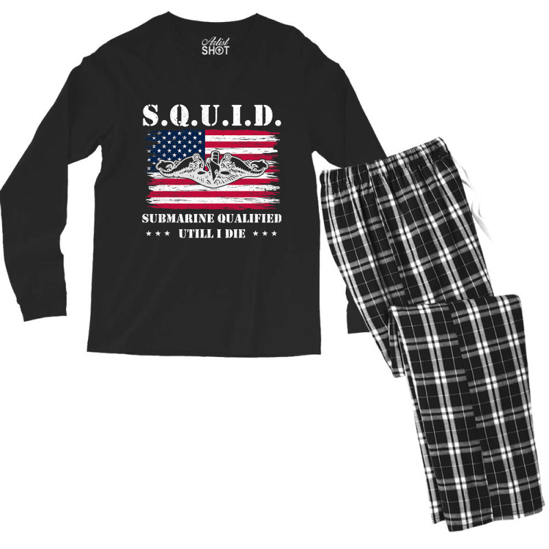 Submarine Us Military S.q.u.i.d Veteran Submariner Men's Long Sleeve Pajama Set | Artistshot