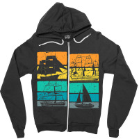 Vintage Boating Captain Sailboats Sailor Retro Zipper Hoodie | Artistshot