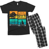 Vintage Boating Captain Sailboats Sailor Retro Men's T-shirt Pajama Set | Artistshot