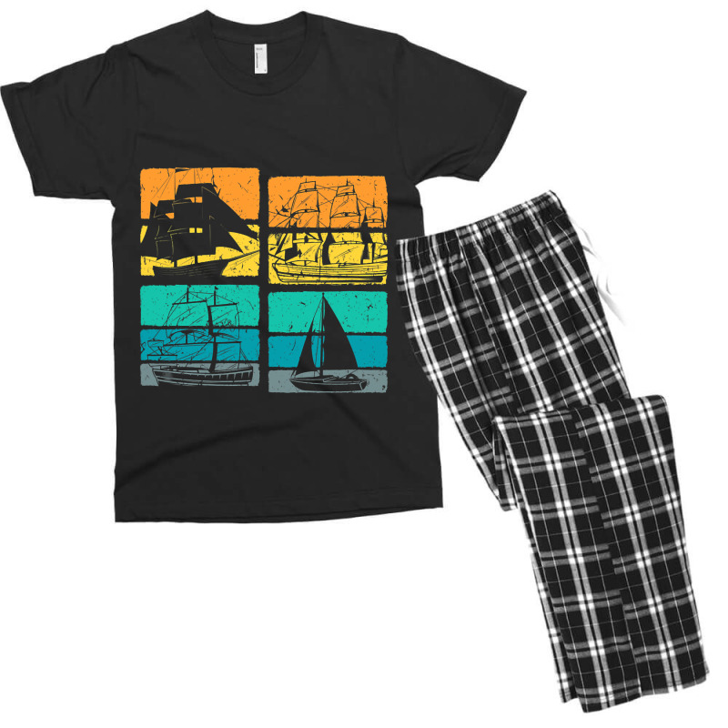 Vintage Boating Captain Sailboats Sailor Retro Men's T-shirt Pajama Set | Artistshot