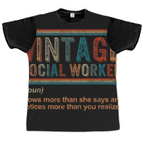 Vintage Social Worker Noun Definition Health Care  Graphic T-shirt | Artistshot