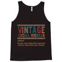 Vintage Social Worker Noun Definition Health Care  Tank Top | Artistshot