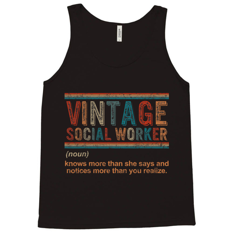 Vintage Social Worker Noun Definition Health Care  Tank Top by ShermanWoo | Artistshot