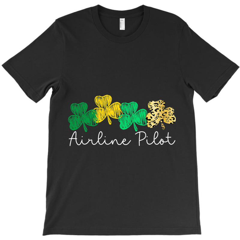 Shamrock Leopard Saint Paddys Airline Pilot St Pat T-shirt | Artistshot