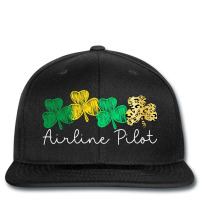 Shamrock Leopard Saint Paddys Airline Pilot St Pat Printed Hat | Artistshot