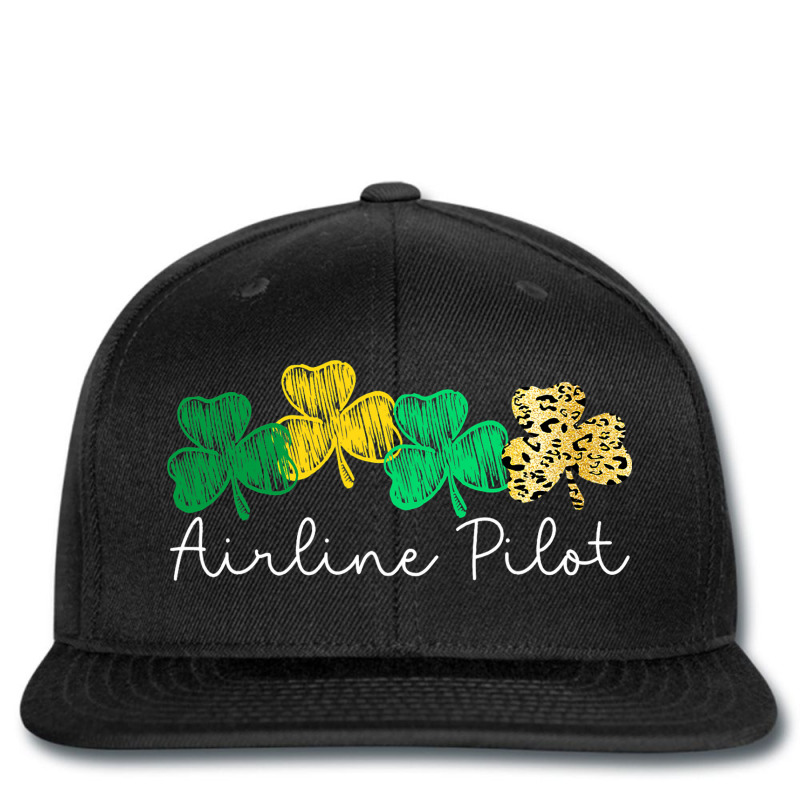 Shamrock Leopard Saint Paddys Airline Pilot St Pat Printed Hat | Artistshot