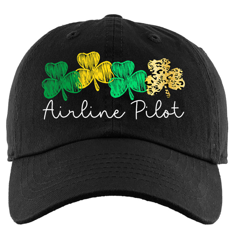 Shamrock Leopard Saint Paddys Airline Pilot St Pat Kids Cap | Artistshot