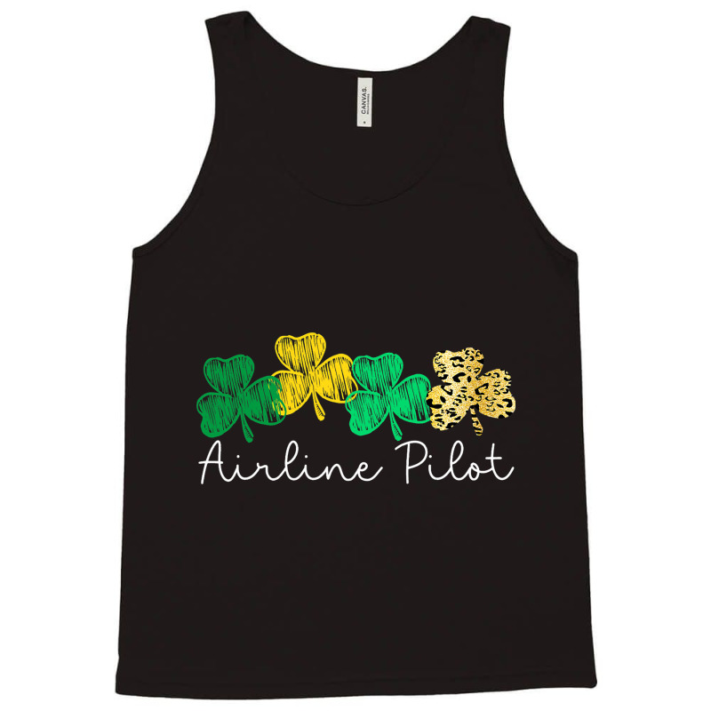 Shamrock Leopard Saint Paddys Airline Pilot St Pat Tank Top | Artistshot