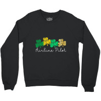 Shamrock Leopard Saint Paddys Airline Pilot St Pat Crewneck Sweatshirt | Artistshot