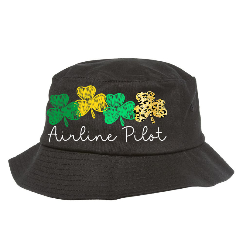 Shamrock Leopard Saint Paddys Airline Pilot St Pat Bucket Hat | Artistshot