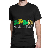 Shamrock Leopard Saint Paddys Airline Pilot St Pat Classic T-shirt | Artistshot