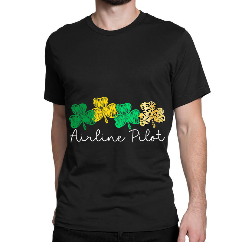 Shamrock Leopard Saint Paddys Airline Pilot St Pat Classic T-shirt | Artistshot