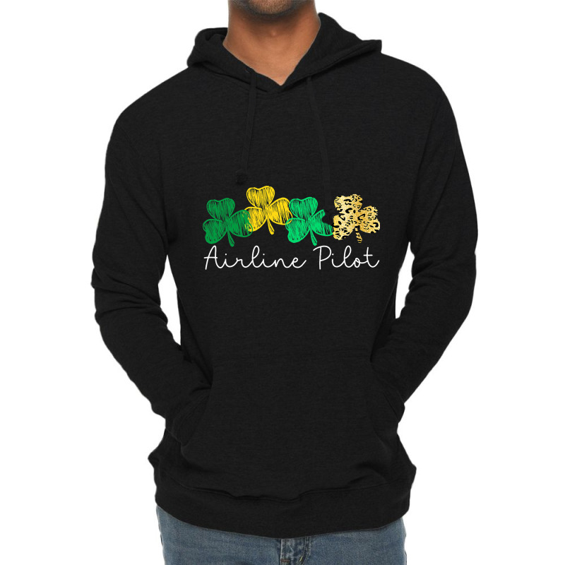 Shamrock Leopard Saint Paddys Airline Pilot St Pat Lightweight Hoodie | Artistshot