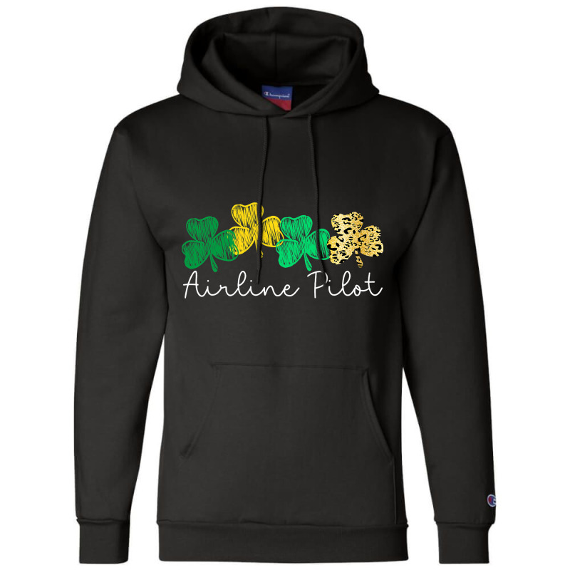 Shamrock Leopard Saint Paddys Airline Pilot St Pat Champion Hoodie | Artistshot