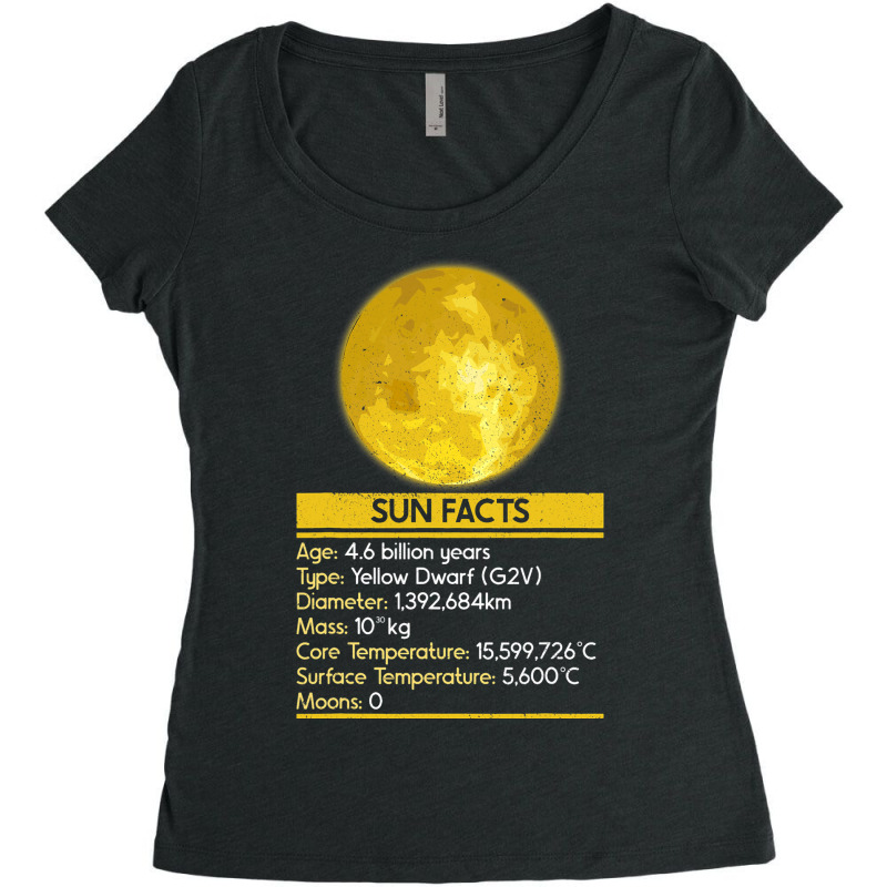 Sun Facts Sun Solar System Star Women's Triblend Scoop T-shirt by AamiraMelon | Artistshot