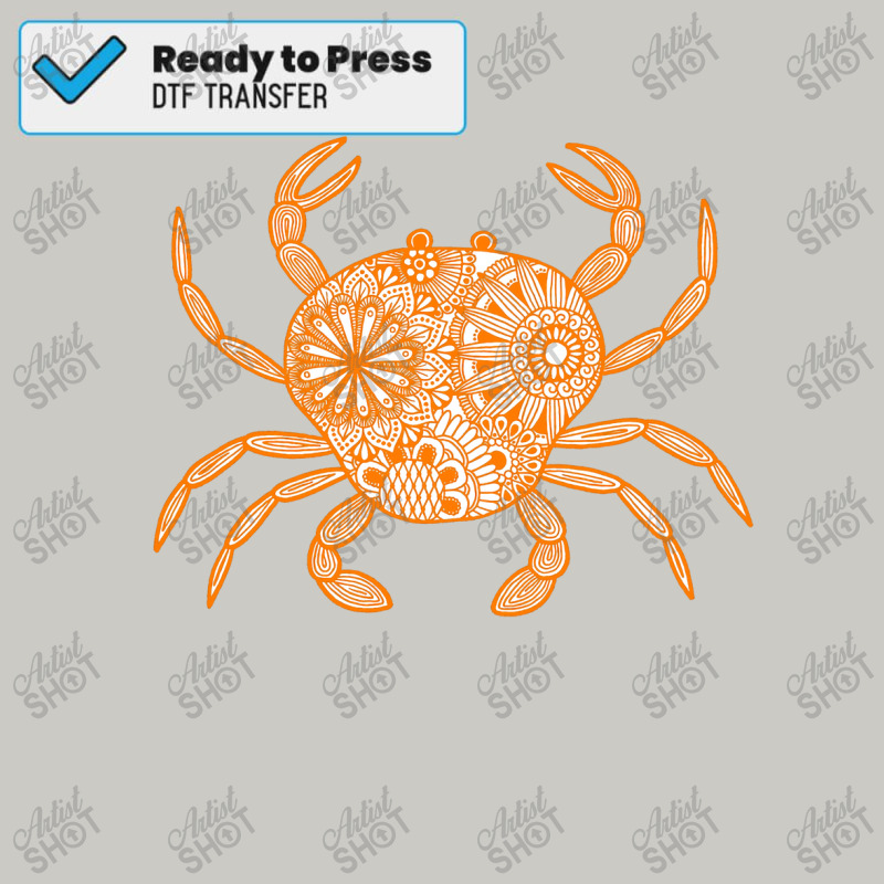 Mandala Crab Orange And White 80s Dtf Transfer | Artistshot