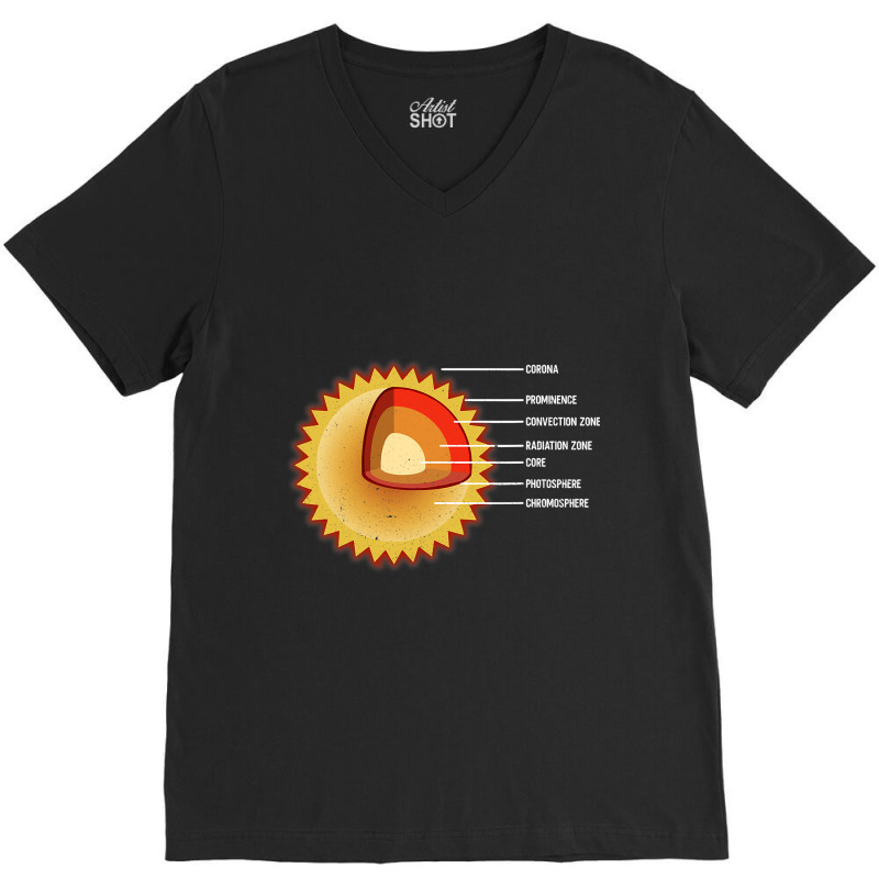 Sun Interior Layers Solar System Star Space V-neck Tee | Artistshot